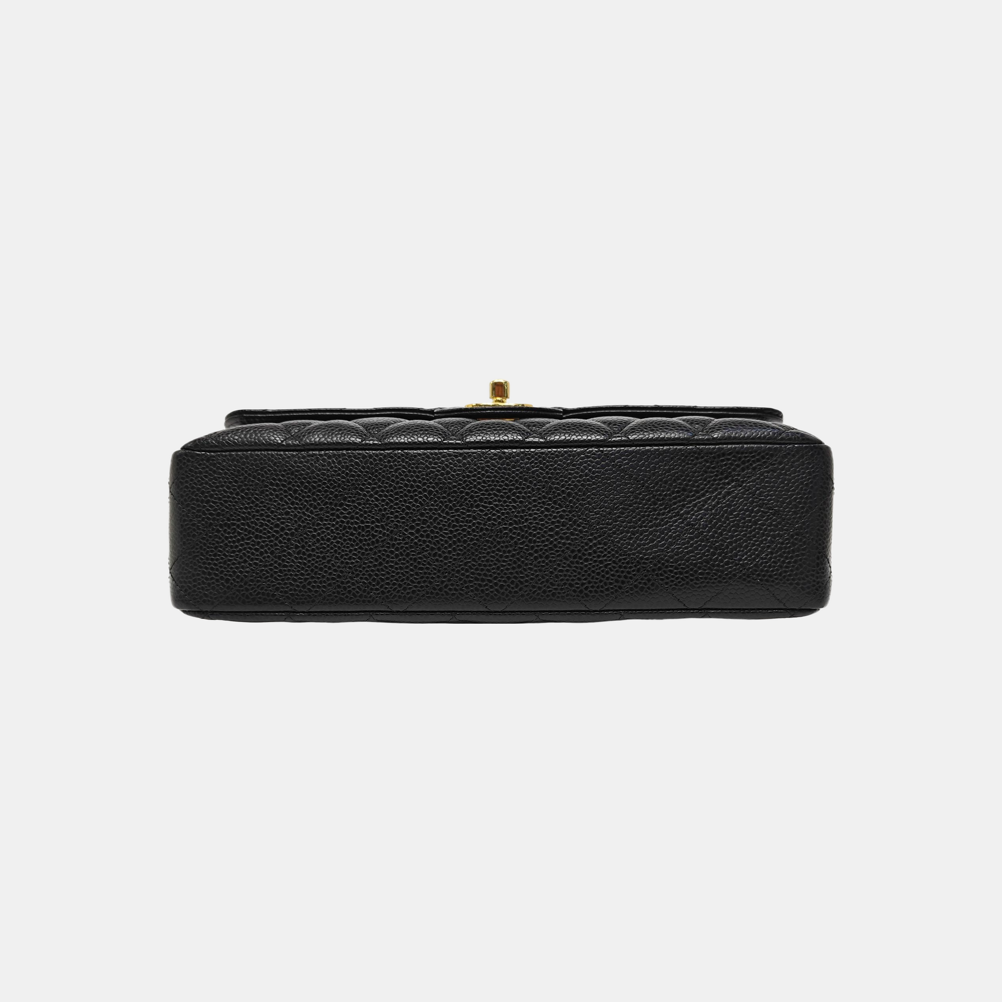 CLASSIC FLAP Medium Quilted Grained Calfskin Black
