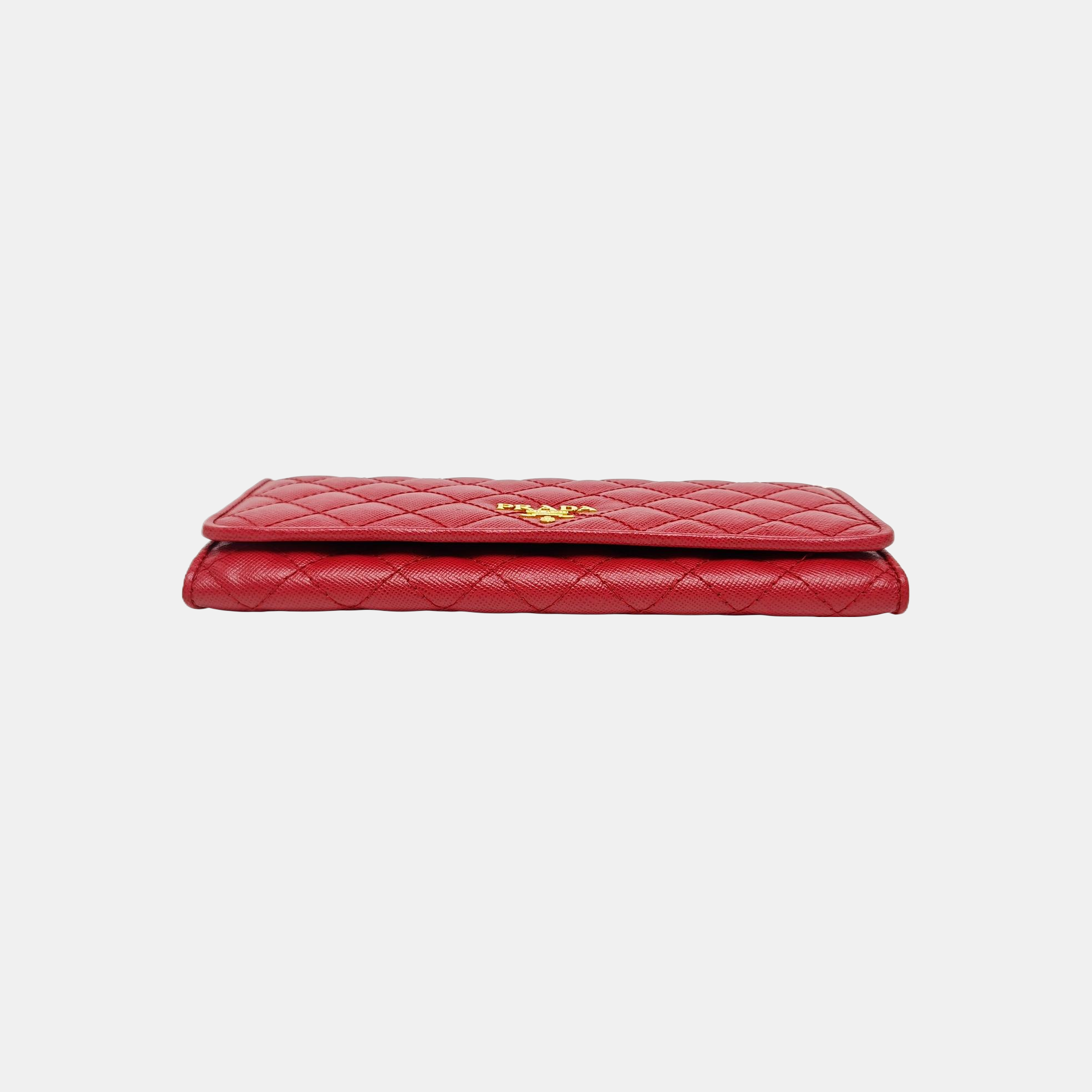 Quilted Calfskin Wallet Red