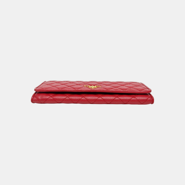 Quilted Calfskin Wallet Red