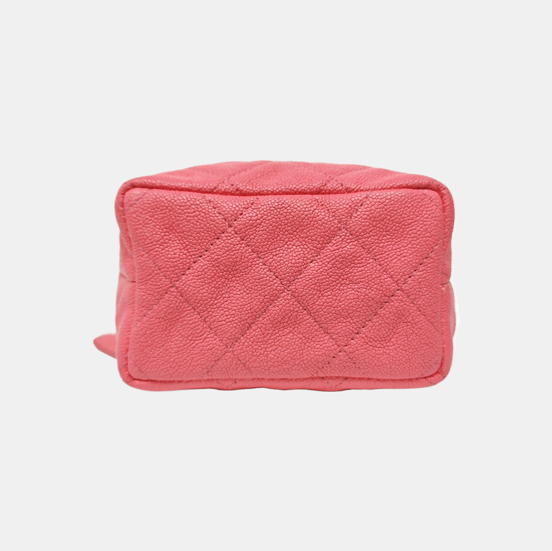 Quilted Grained Calfskin Shoulder Bag Small Red