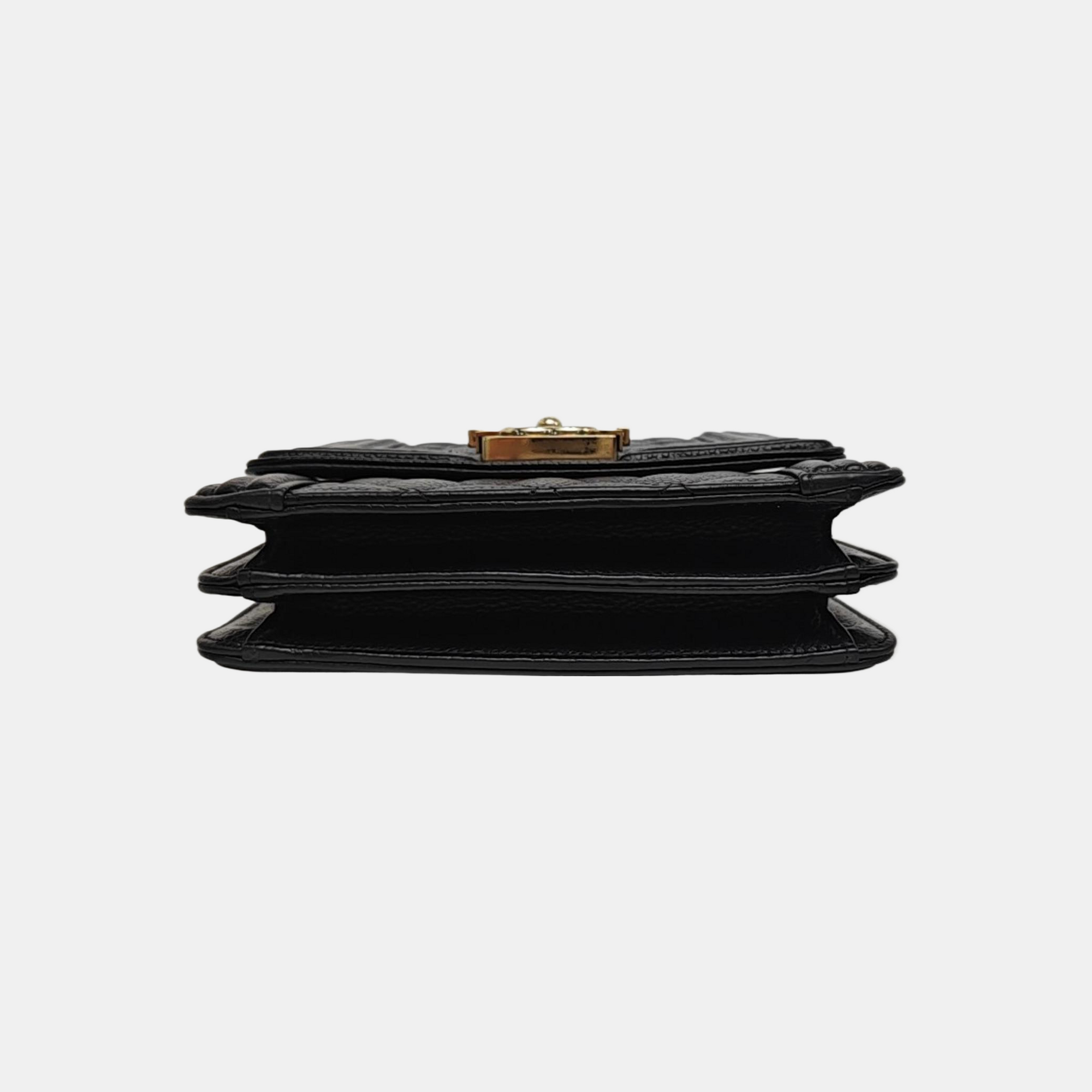 BOY CHANEL Mini Quilted Grained Calfskin Black