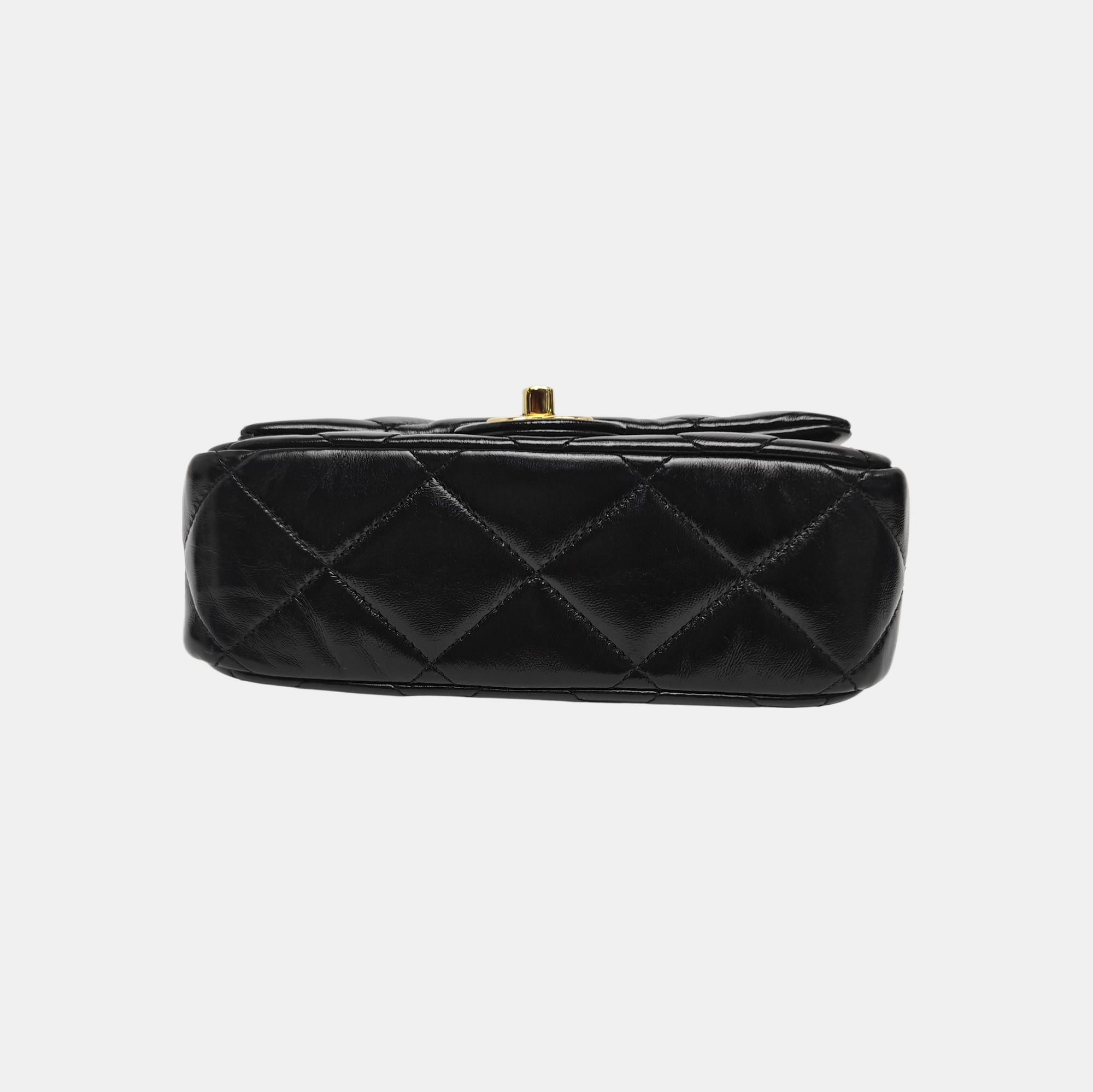 Quilted Lambskin Shoulder Bag Mini Black