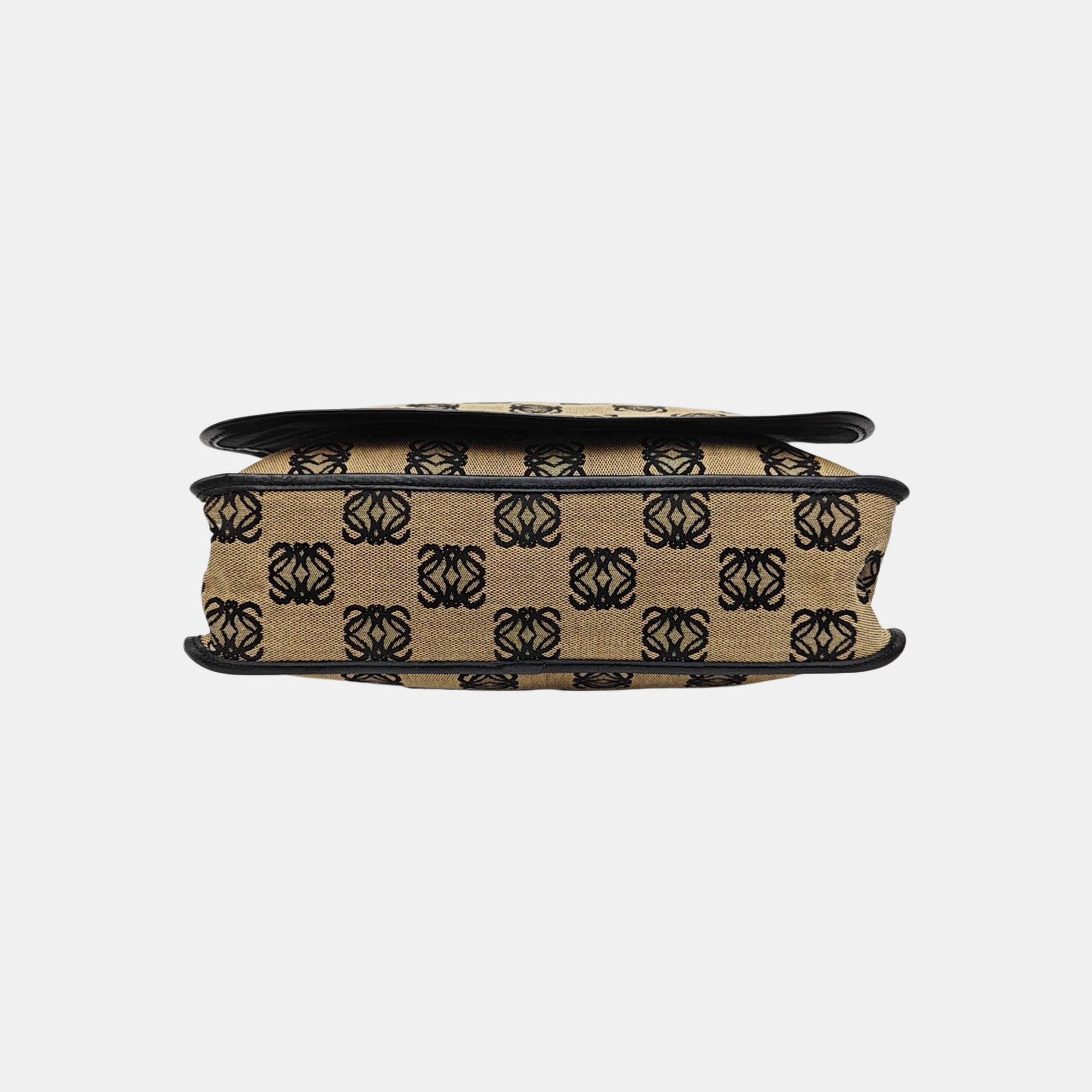 Monogram Canvas Shoulder Bag Beige