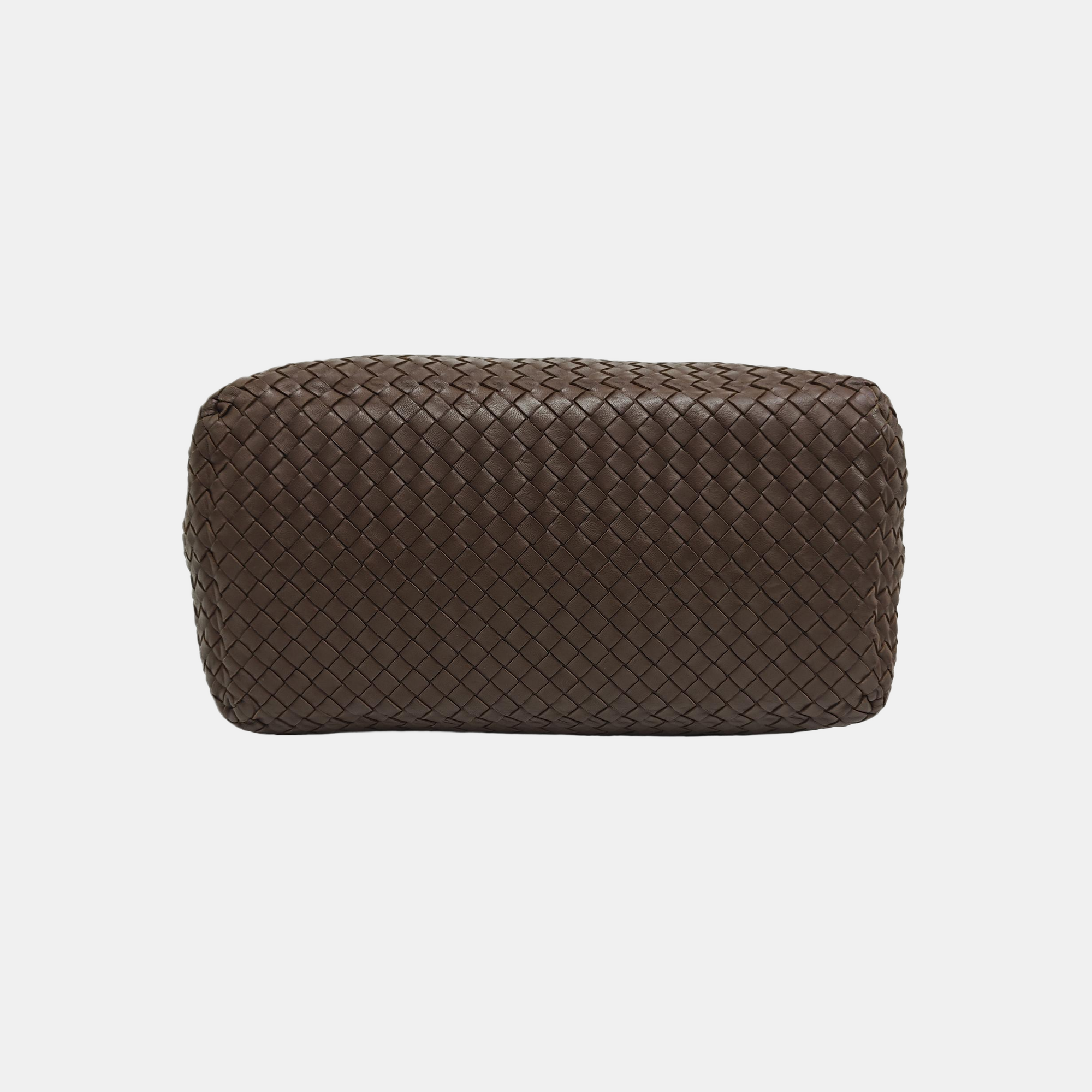 Lambskin Top Handle Bag Brown