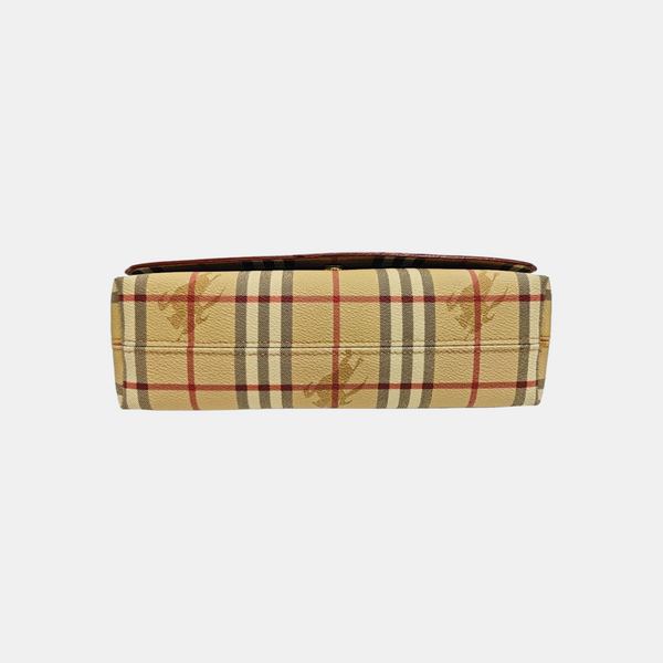 Coated Canvas Top Handle Bag Brown
