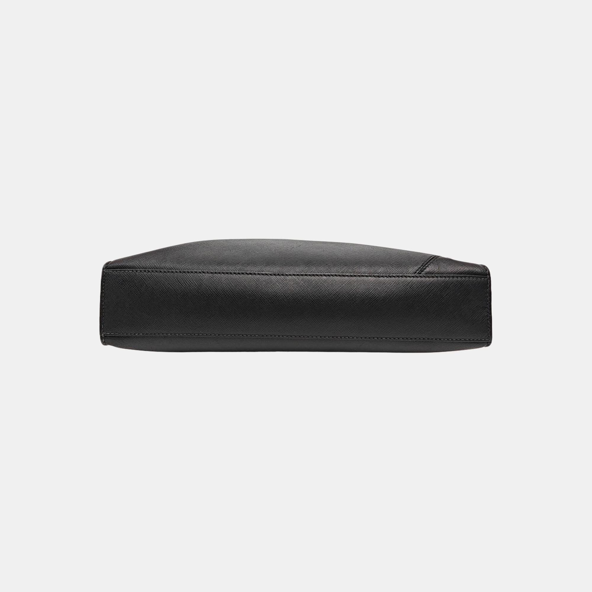 Saffiano Calfskin Top Handle Bag Black