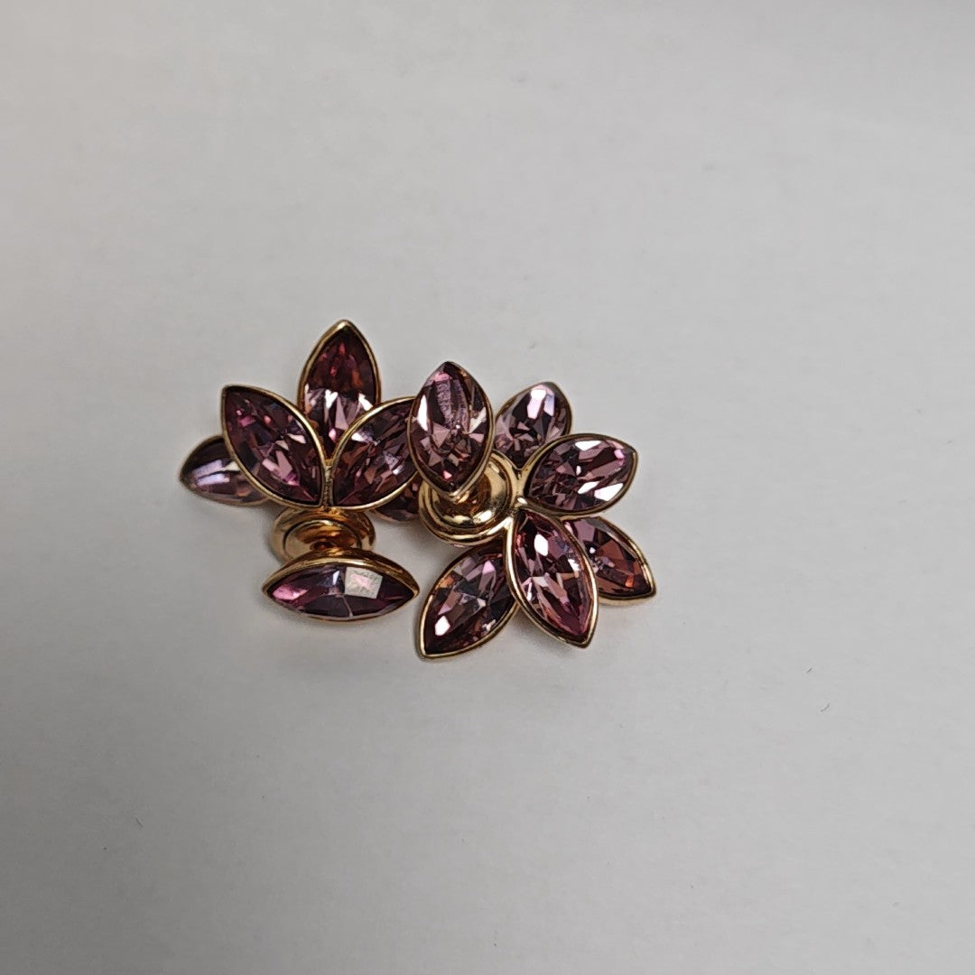 Metal Purple Stud Earrings