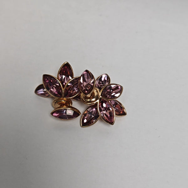 Metal Purple Stud Earrings