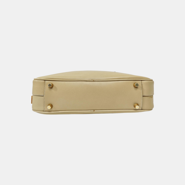 Leather Top Handle Bag Beige