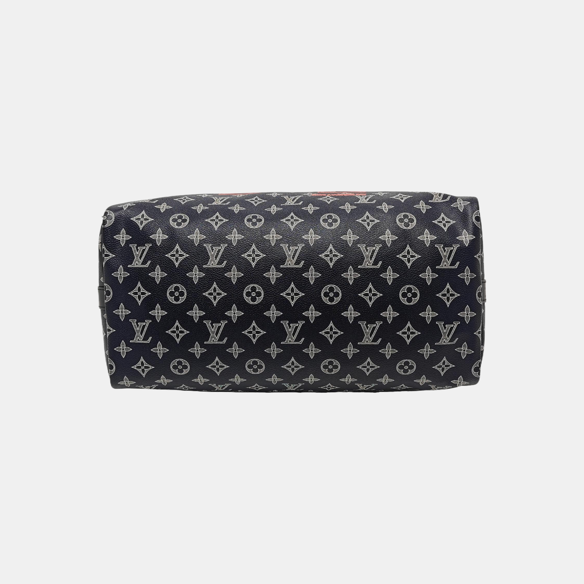 Coated Canvas Shoulder Bag Blue