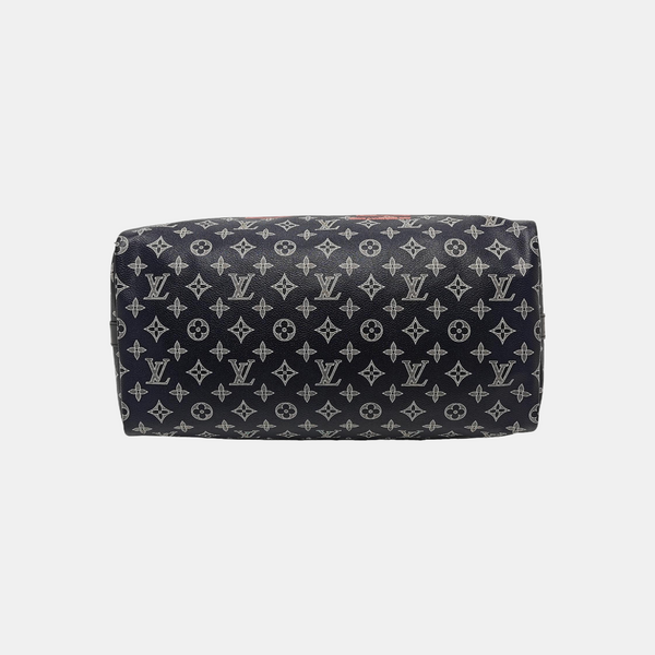 Coated Canvas Shoulder Bag Blue