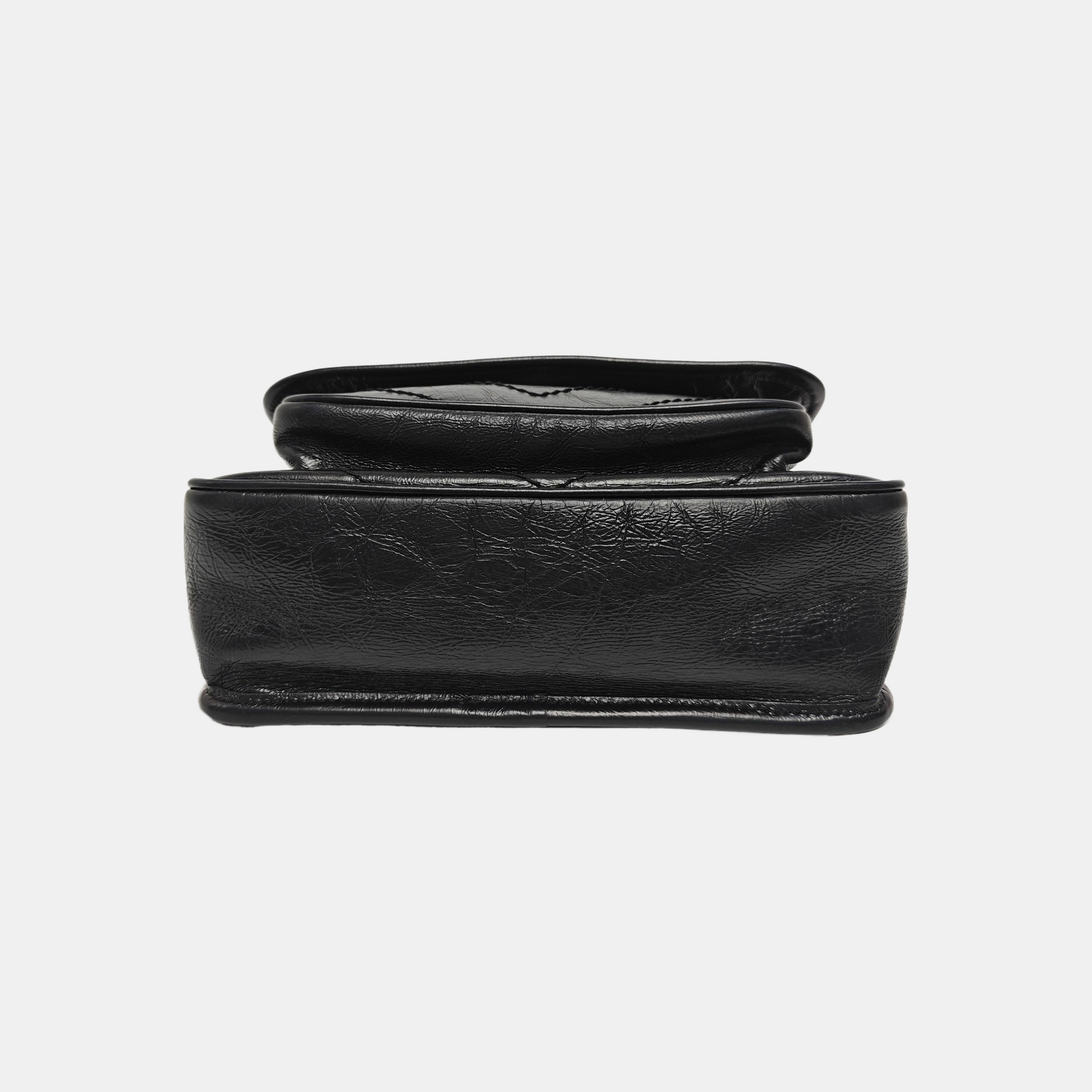 NIKI Small Chevron Calfskin Black