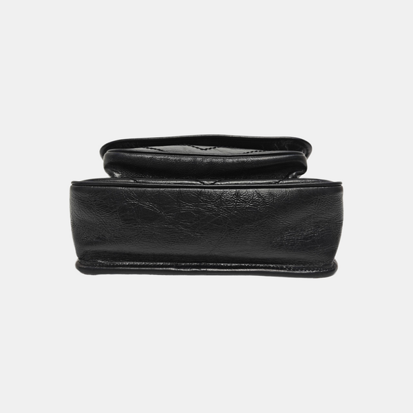NIKI Small Chevron Calfskin Black