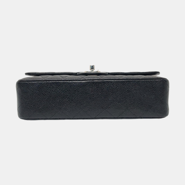 CLASSIC FLAP Medium Quilted Grained Calfskin Black