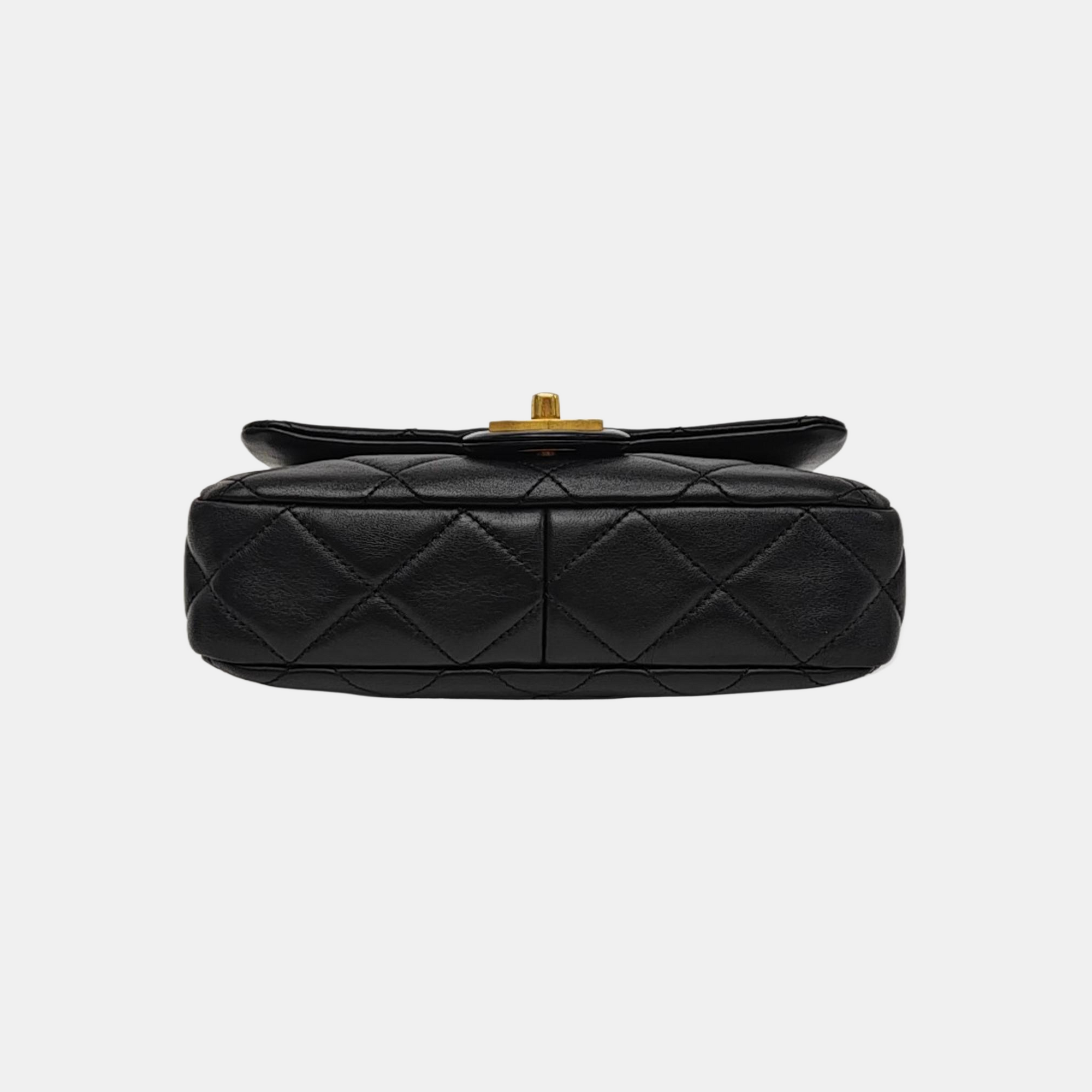 Quilted Calfskin Shoulder Bag Black