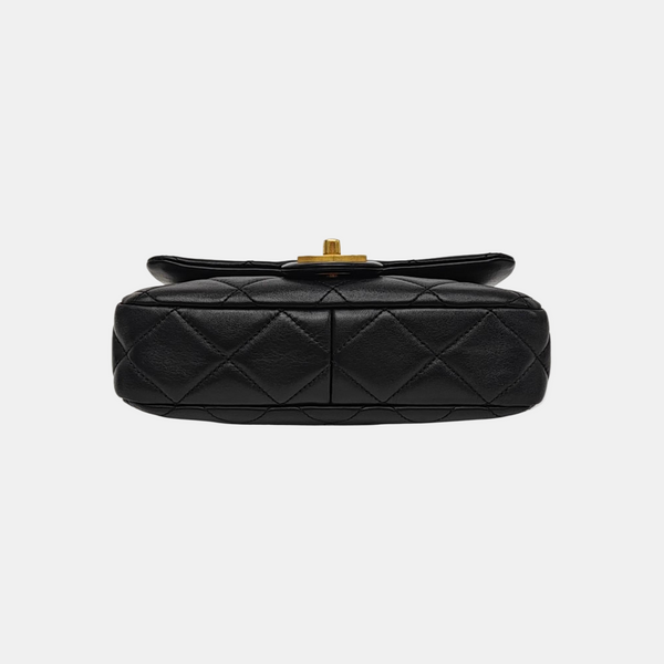 Quilted Calfskin Shoulder Bag Black