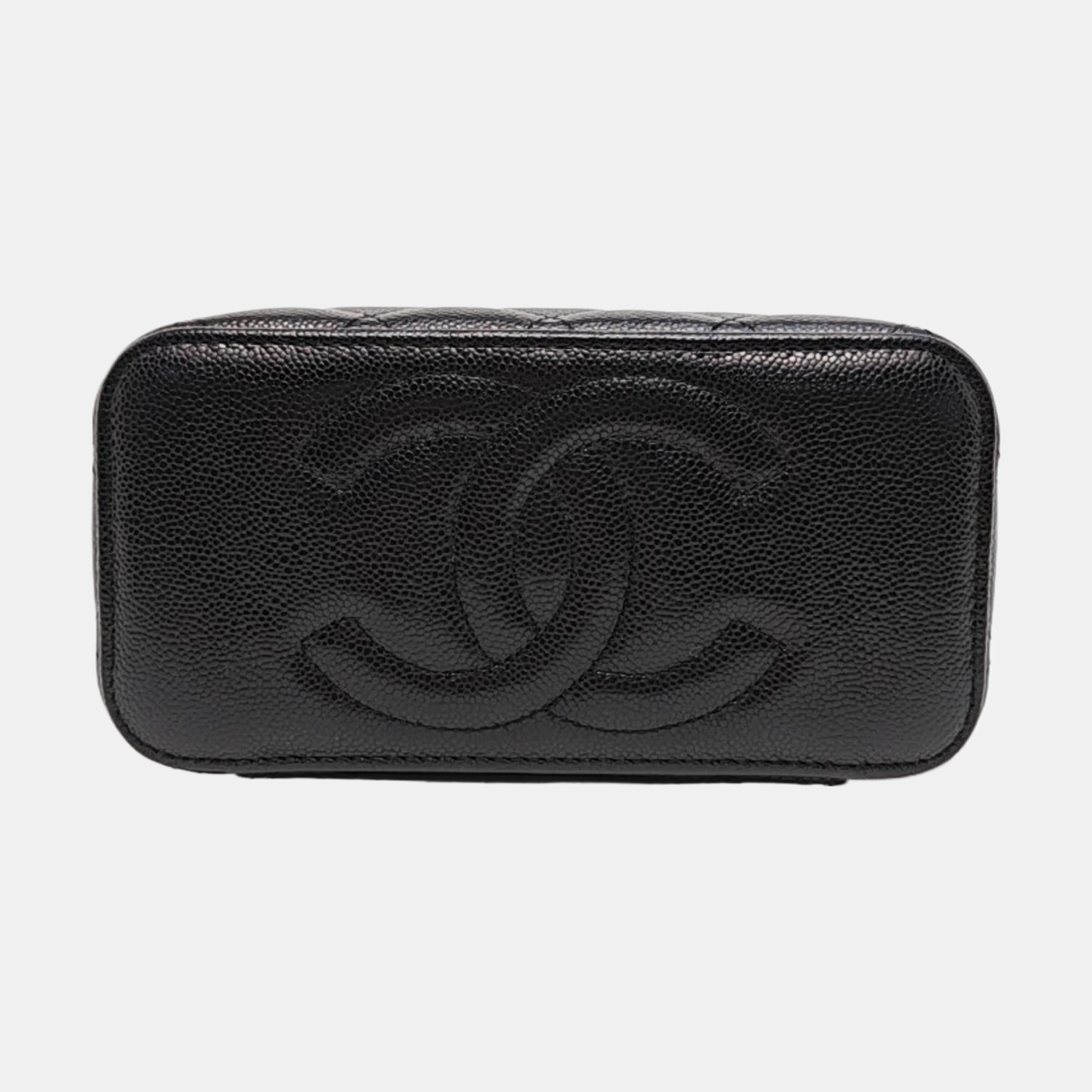 VANITY CASE Small Quilted Grained Calfskin Black
