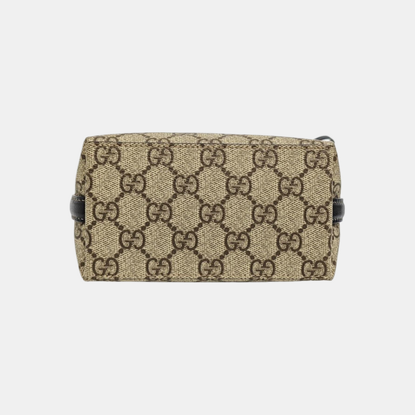 GG Emblem Mini Monogram Coated Canvas Beige