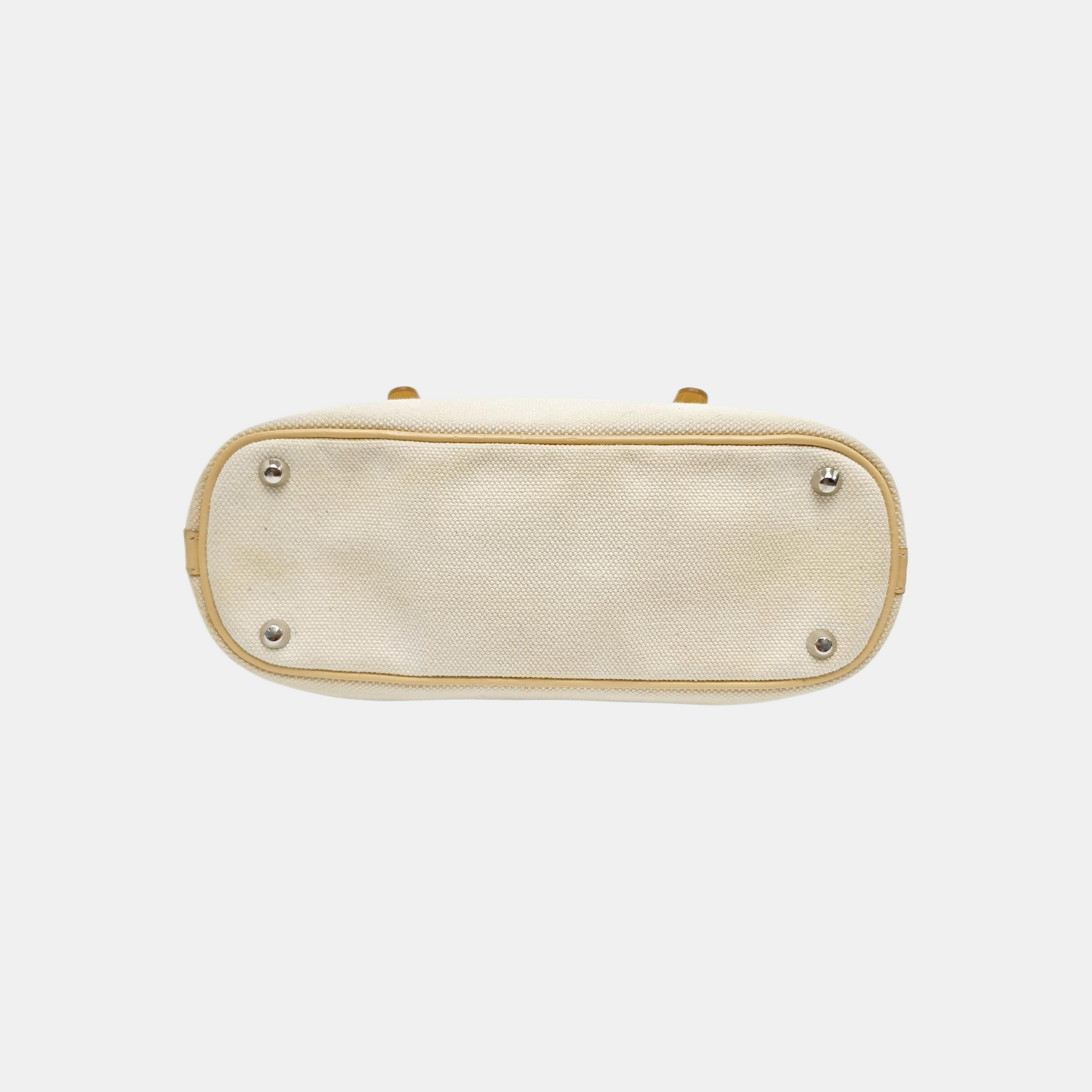 Canvas Top Handle Bag White