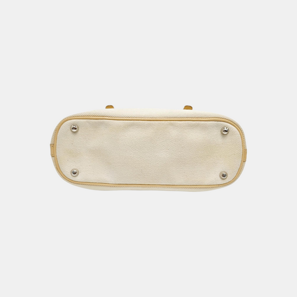 Canvas Top Handle Bag White
