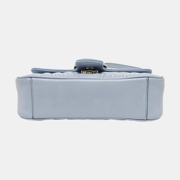 GG Marmont Small Quilted Calfskin Blue