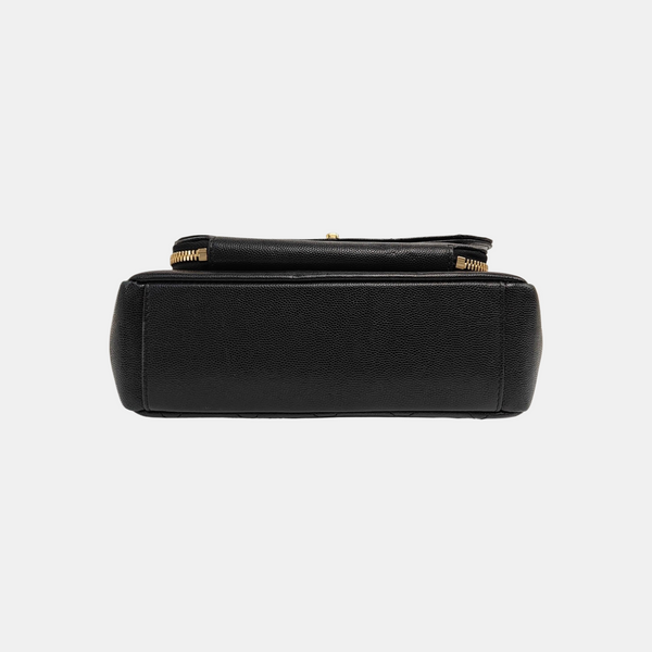 COCO HANDLE Small Quilted Grained Calfskin Black