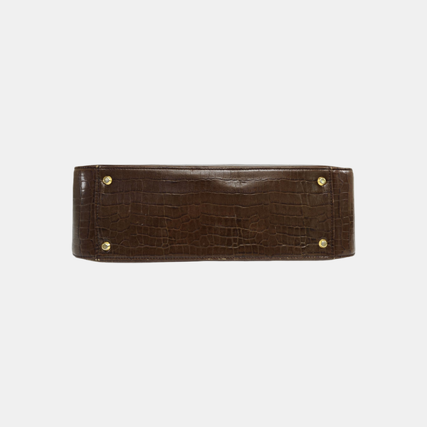 Calfskin Shoulder Bag Brown