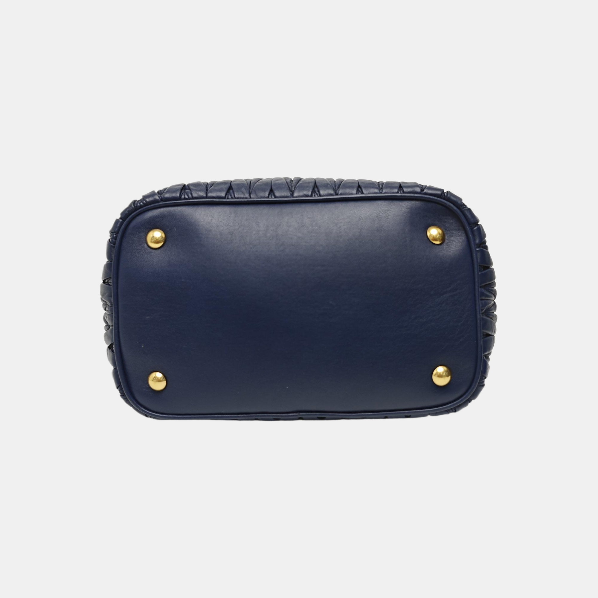 Quilted Lambskin Tote Bag Blue