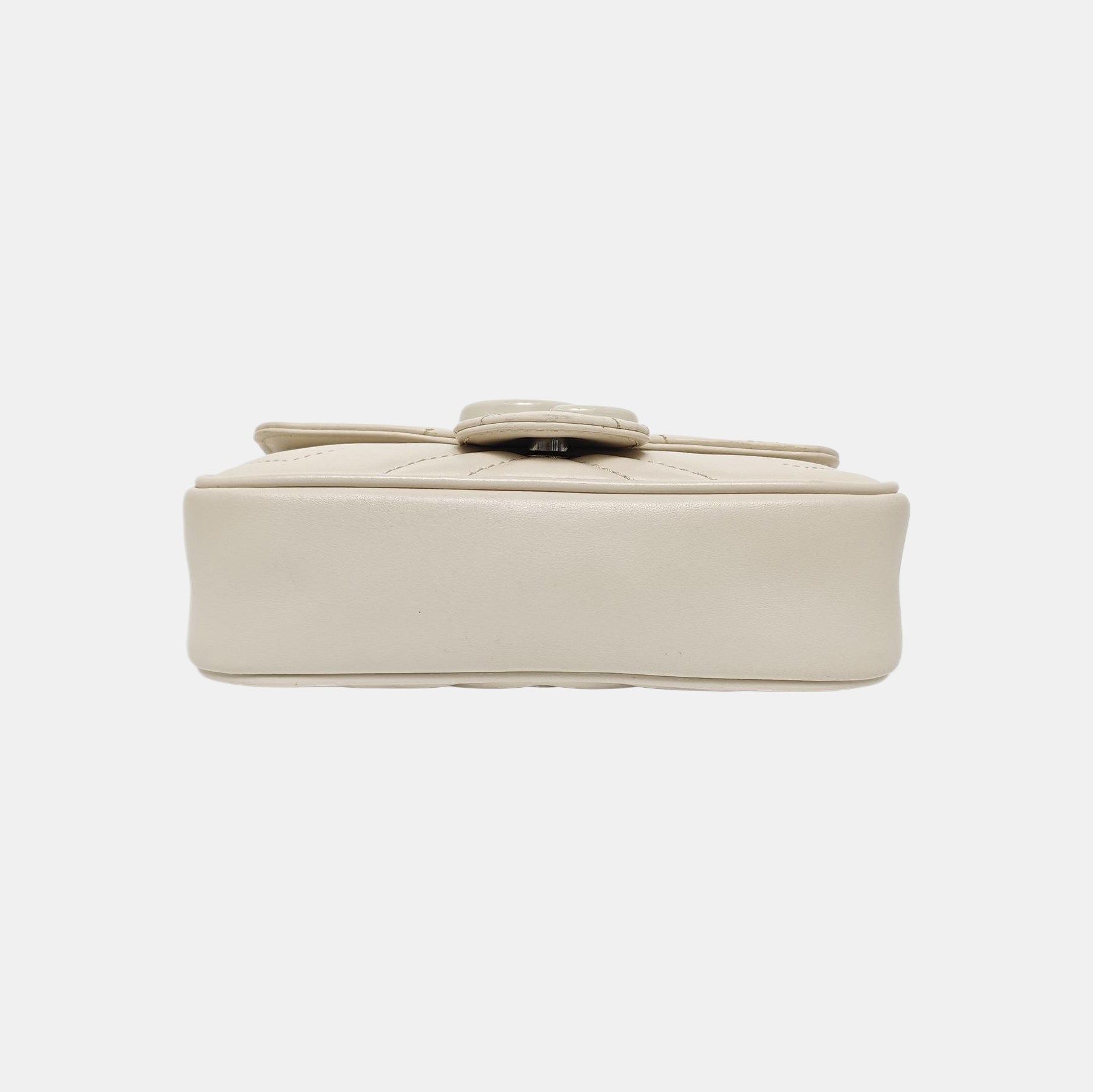 GG Marmont Mini Quilted Calfskin White