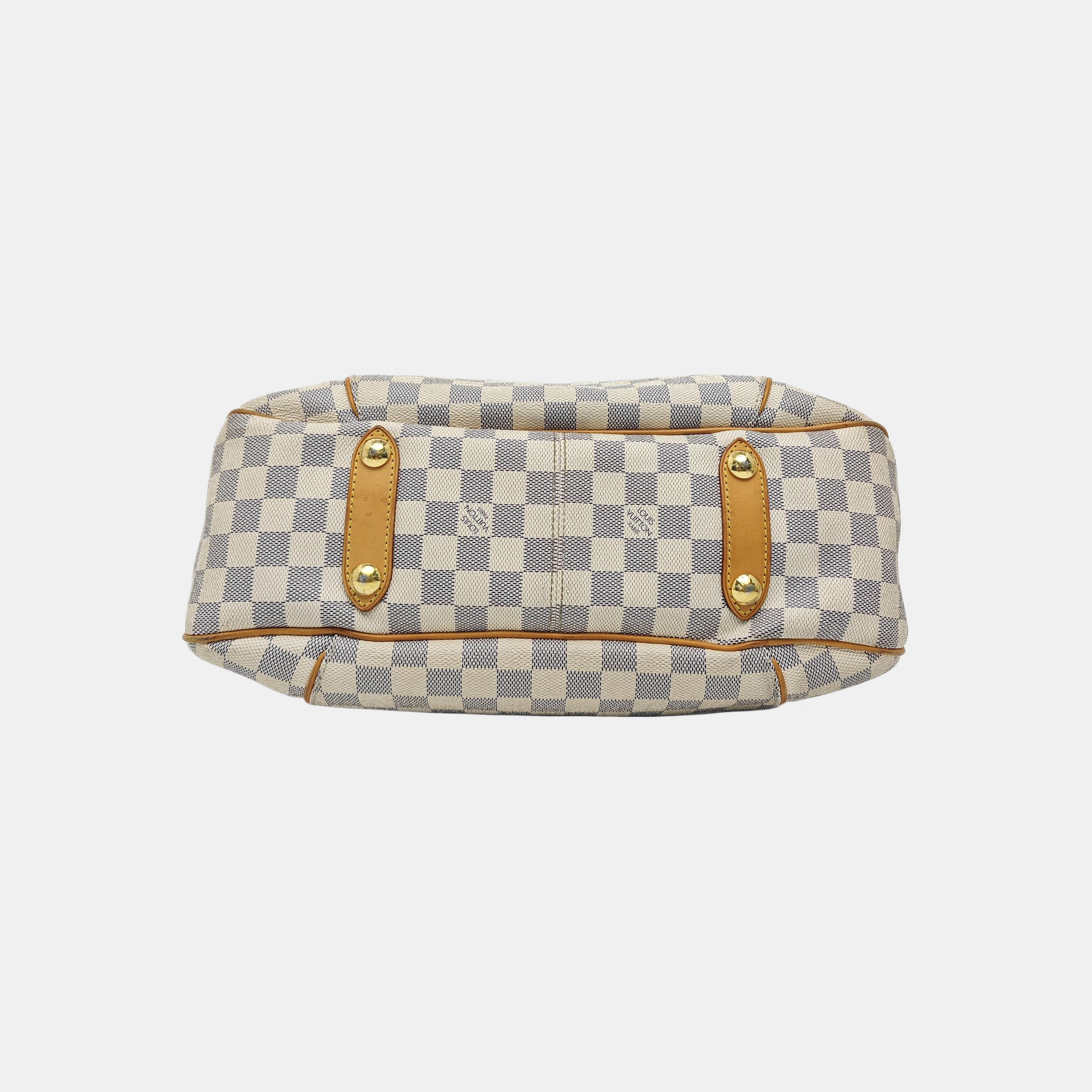 GALLIERA PM Damier Azur Coated Canvas White