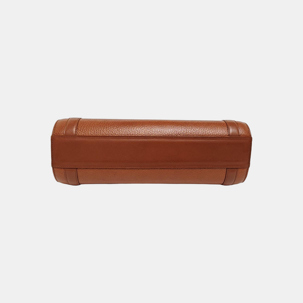 Calfskin Top Handle Bag Brown