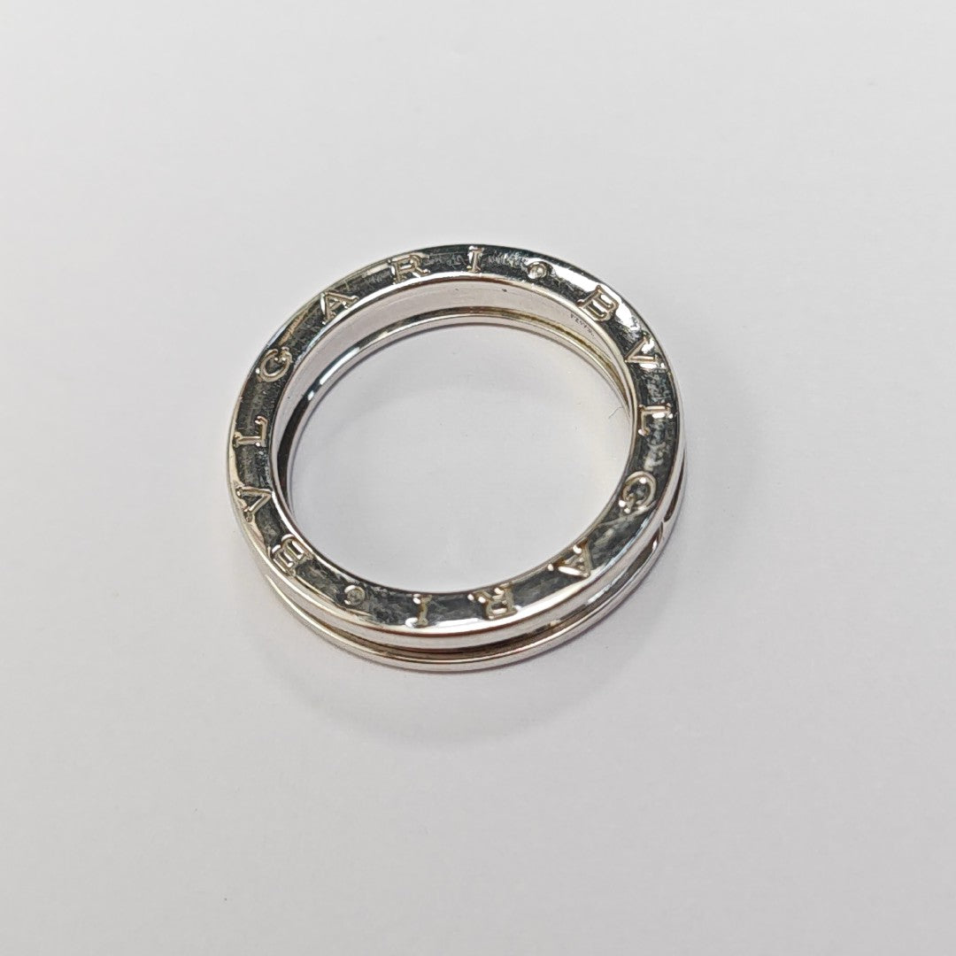 B.ZERO1 18k White Gold Silver Ring EU 60