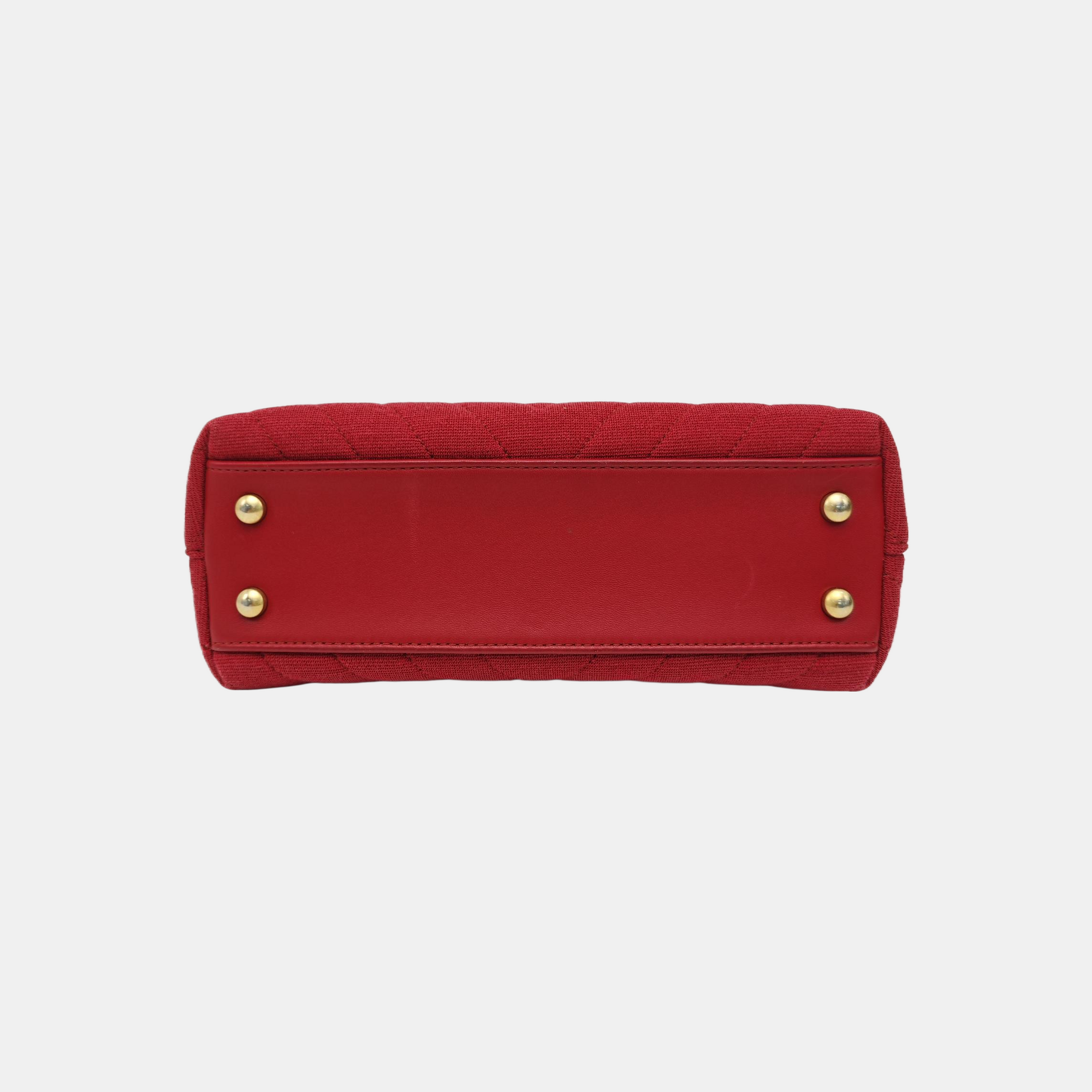 COCO HANDLE Small Chevron Fabric Red