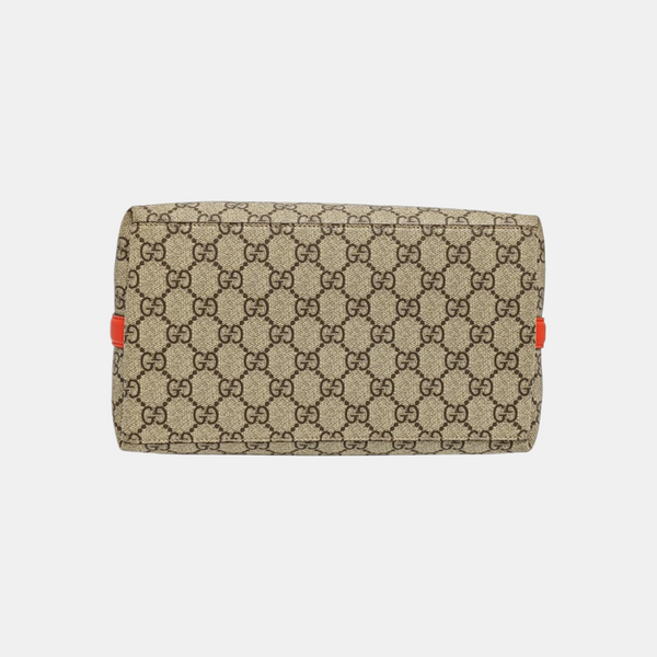 GG Emblem Medium Monogram Coated Canvas Beige