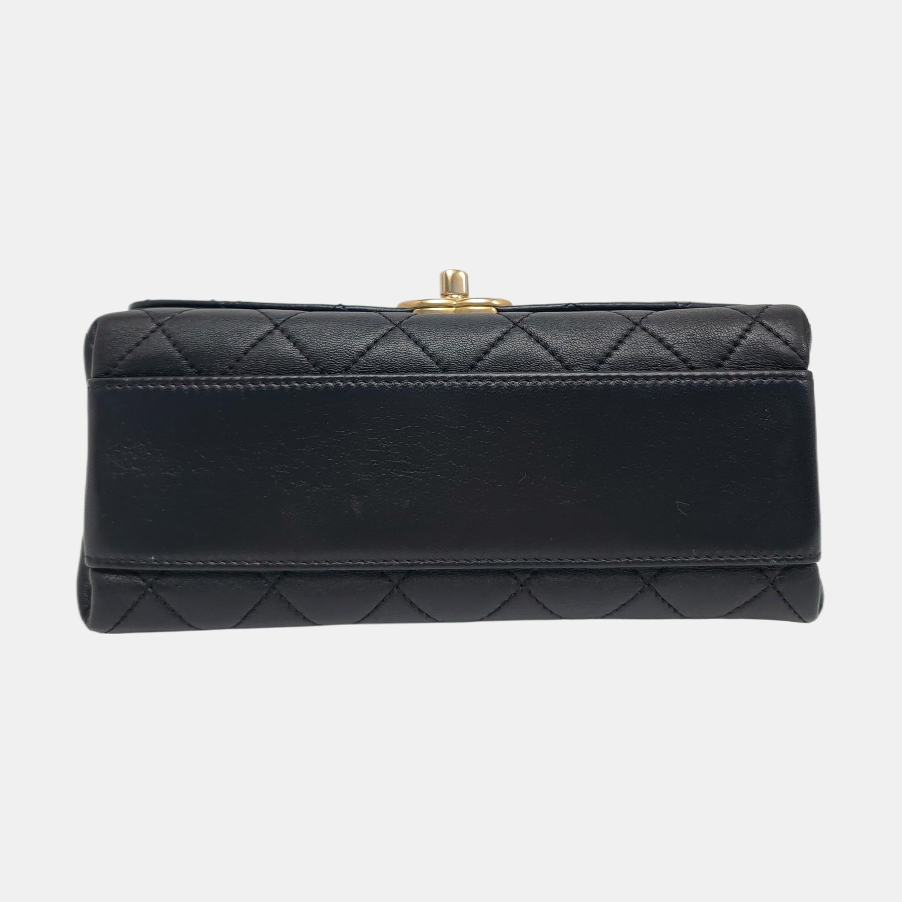 TWO TONE CHAIN HANDLE Small Quilted Lambskin Black