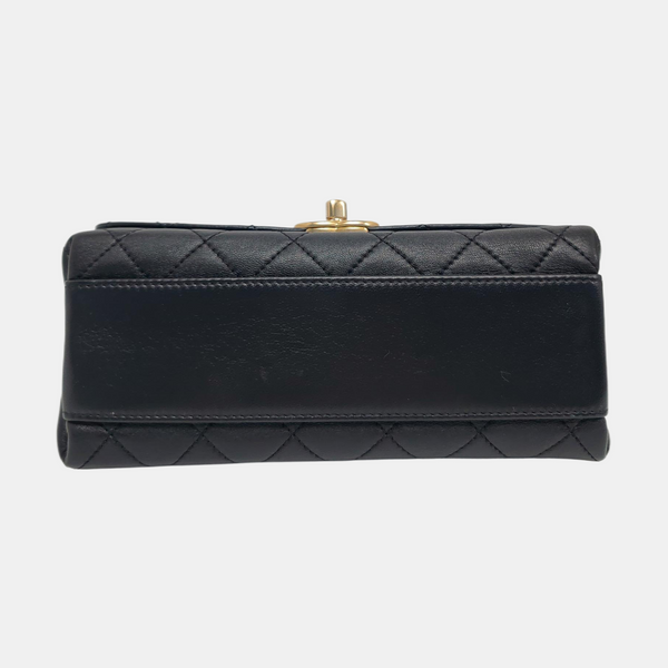 TWO TONE CHAIN HANDLE Small Quilted Lambskin Black