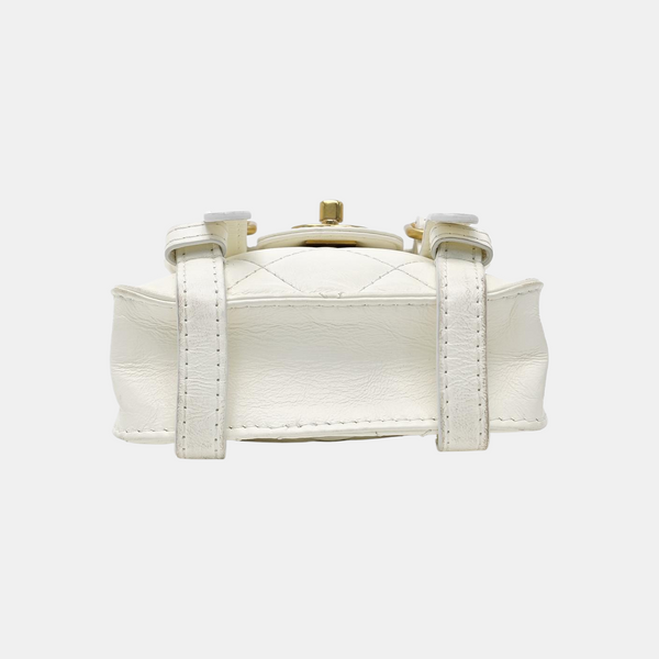 Quilted Calfskin Shoulder Bag Mini White