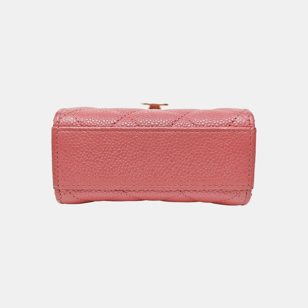 DOUBLE CC Quilted Grained Calfskin Pink