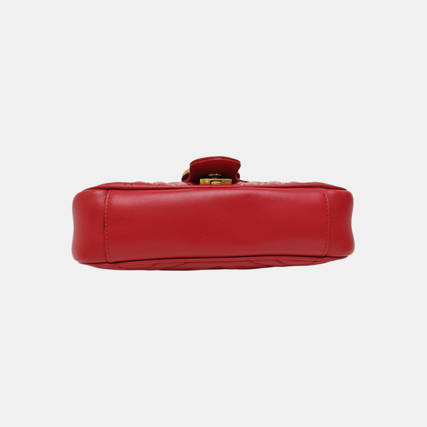 GG Marmont Small Quilted Calfskin Red