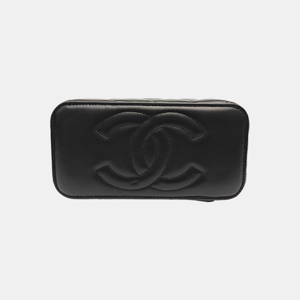 Quilted Lambskin Shoulder Bag Black