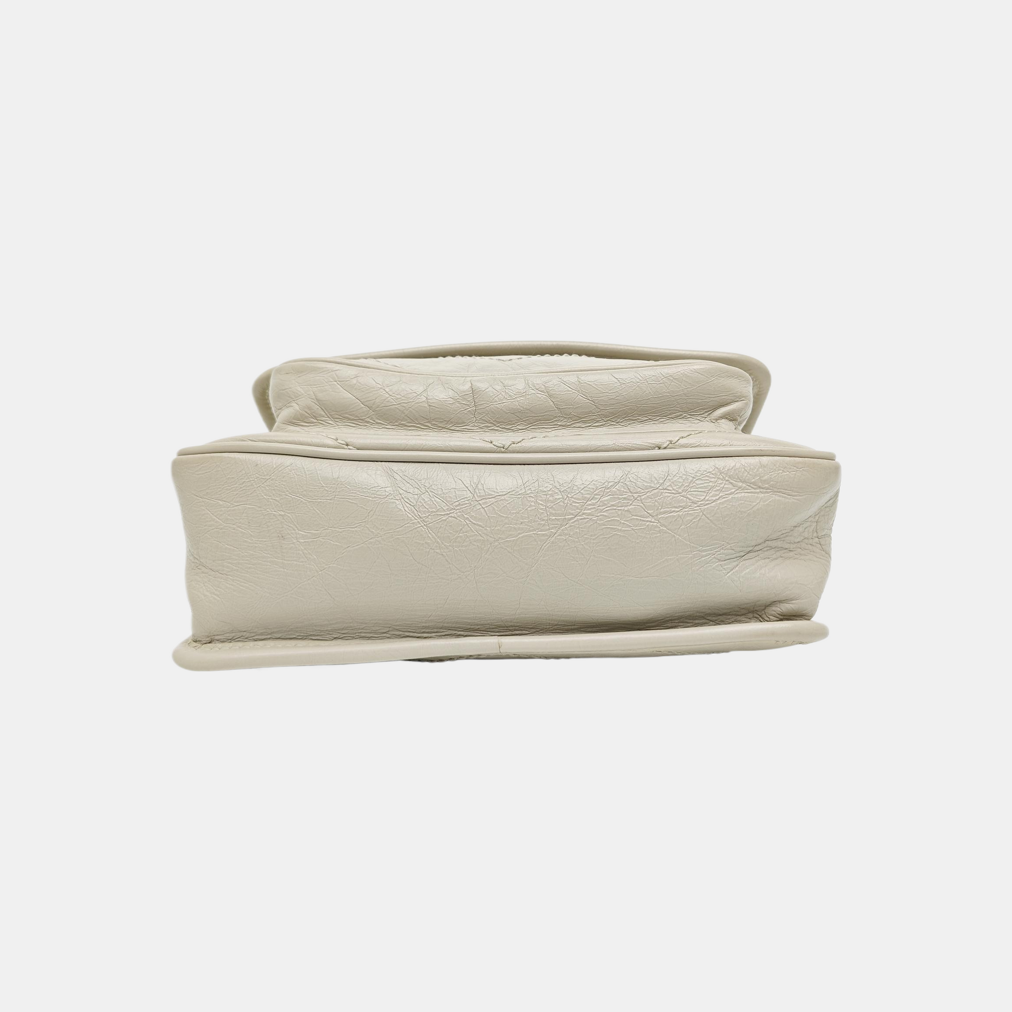 NIKI Small Chevron Calfskin White