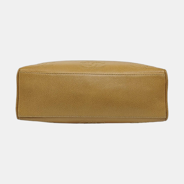 VINTAGE CC LOGO Grained Calfskin Beige