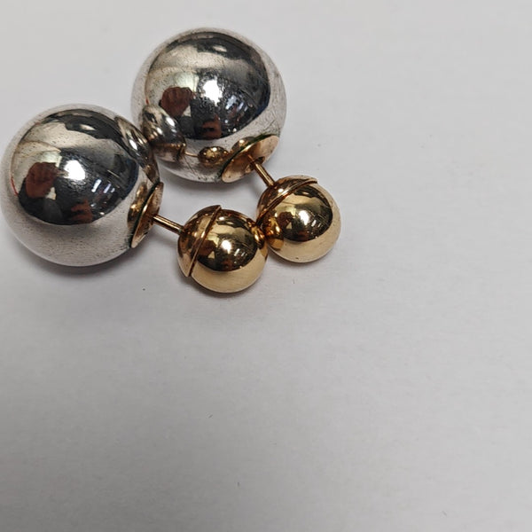 Dior Tribales Metal Silver Stud Earrings