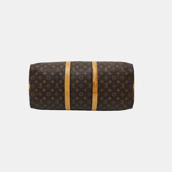 KEEPALL 50 Monogram Coated Canvas Brown