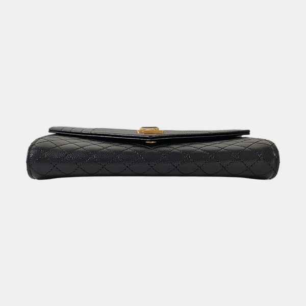 Chevron Calfskin Wallet Large Black
