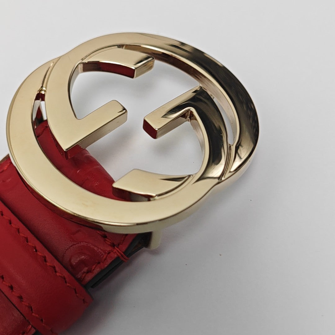 Leather Belt Red