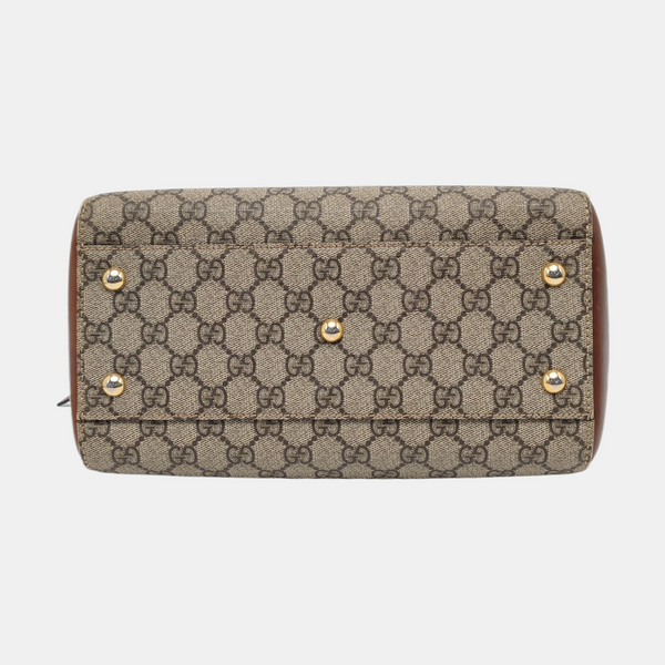 GG Blooms Monogram Coated Canvas Black
