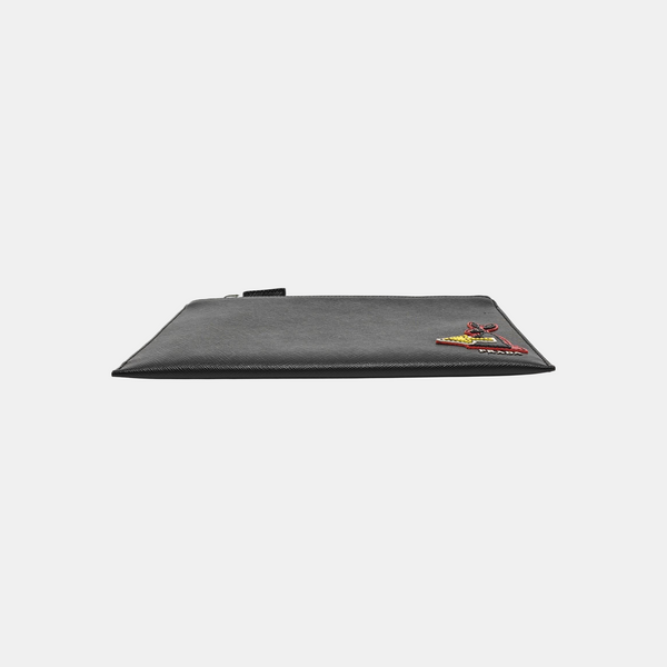 Saffiano Calfskin Clutch Black