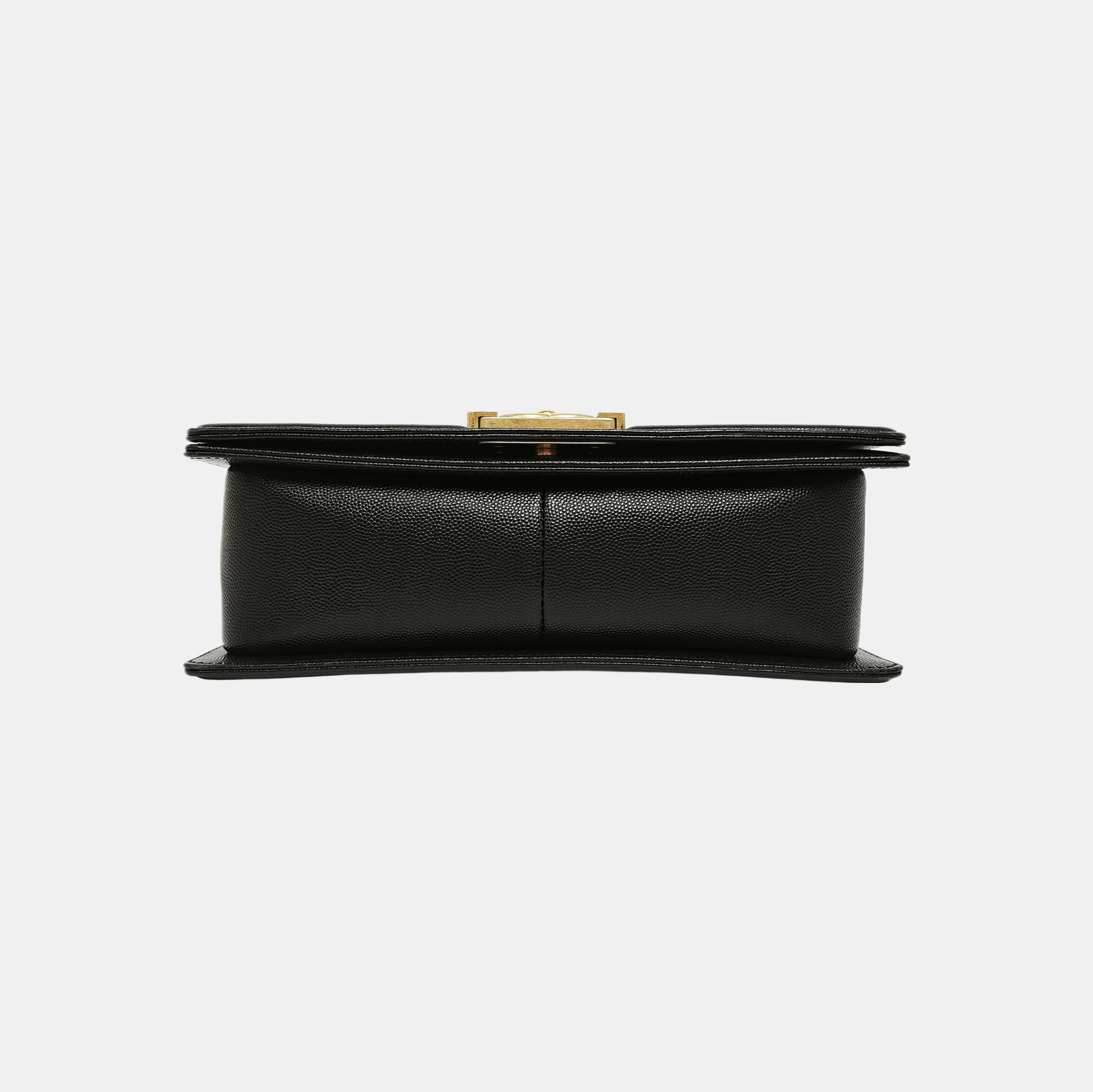 BOY CHANEL Medium Quilted Grained Calfskin Black