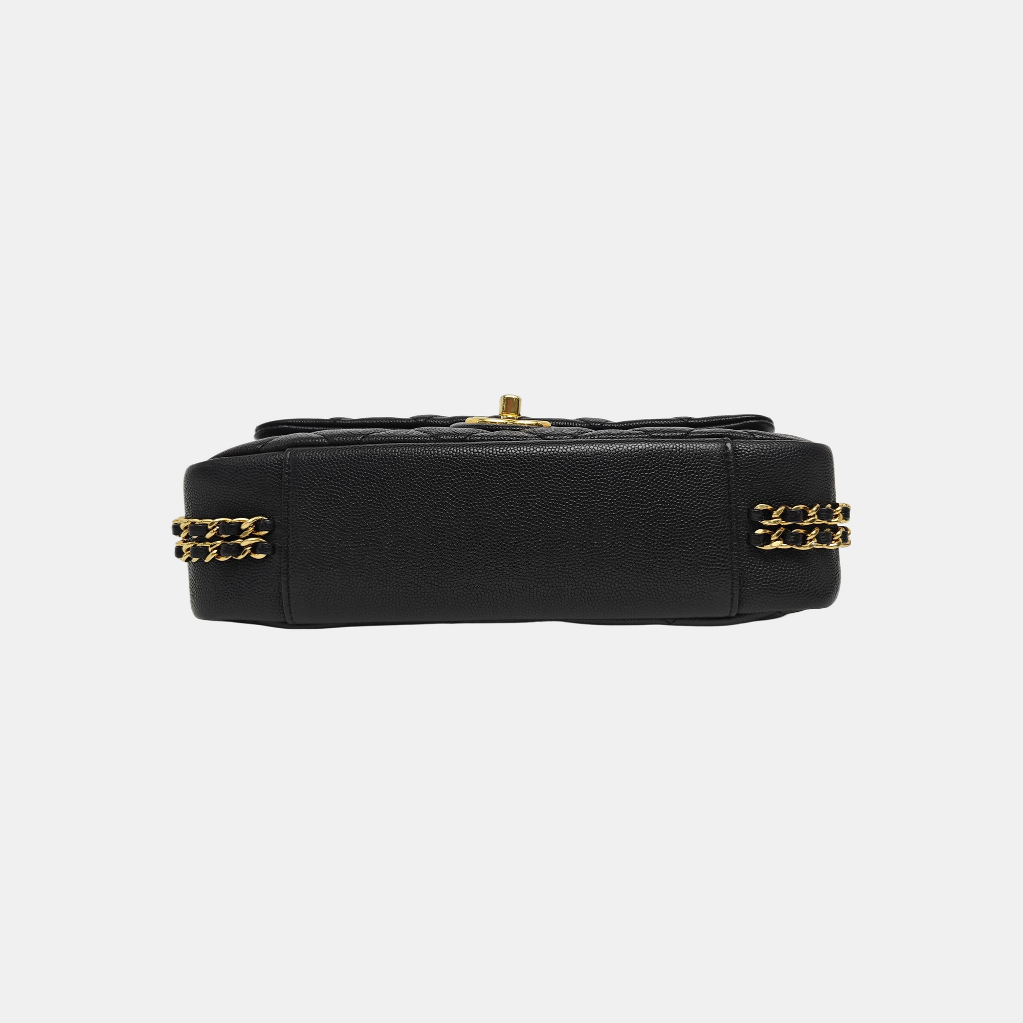 CLASSIC FLAP Mini Quilted Grained Calfskin Black